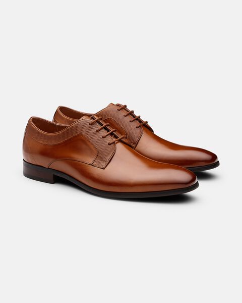 Mens Whiskey Leather Derby Dress Shoe